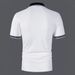 Men's Printed Polo Shirt - Short Sleeve Casual Tight Lapel Shirt, Breathable Polyester Fashion Top For Summer, Slim Fit (White) Sizes S-XXL_viptrois.com