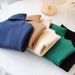 Mother & Kids Children's Sweater Integrated Fleece Base Sweater Medium Children's Solid Color Turtleneck Pullover Jacket For Boys And Girls_viptrois.com