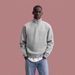 Men's Clothing heavy 500g half zip stand collar Boxy gray sweatshirt cleanfit unisex autumn and winter_viptrois.com
