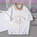 Men's Clothing Printed Polo Shirts For Men Loose College Color Matching Lapel Short Sleeved T Shirts Paul Shirts For Men_viptrois.com