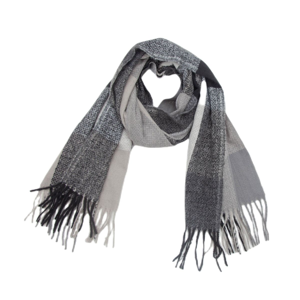 Unisex Plaid scarf with thick tassel bib rainbow scarf shawl_viptrois.com