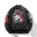 Autumn And Winter Trendy Skull Embroidered Baseball Jacket Cotton Padded Pilot Jacket Men And Women Couple Loose Thick Coat_viptrois.com
