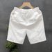 Men's Clothing Summer Stylish White Shorts For Men Trendy Thin Beach Pants_viptrois.com