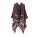 Unisex Fashionable simple double-sided tassel knitted shawl women's air-conditioned room warm and comfortable blanket split cape men's_viptrois.com