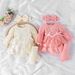 Mother & Kids Waffle Lantern Sleeve Mesh Romper With Crotch Opening Socks Headdress Sets_viptrois.com