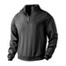 Retro Casual Stand-up Collar Zipper Pullover Loose Knitted Heavyweight Patchwork Jacquard Autumn And Winter Long-sleeved Sweatshirt_viptrois.com
