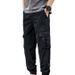 Men's Outdoor Quick-Dry Cargo Pants – Windproof Multi-Pocket Joggers For Hiking & Streetwear (Black/Khaki)_viptrois.com