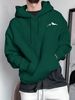 Men's Autumn And Winter Casual Fashion Loose Hooded Sweatshirt Mountain Print Warm Long Sleeved Pullover_viptrois.com