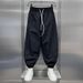 Men’s Clothing Summer Thin Outdoor Quick Drying Sports Pants Men's Trendy Loose Large Size Wide Leg Casual Nine Point Cuff Harem Pants_viptrois.com