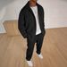Men's Casual Sportswear Set - Stylish Two-Pocket Jacket With Straight-Leg Pants For Everyday Comfort_viptrois.com