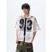 American-style Digital Zipper Hollow-out Hooded Jersey Men And Women, Summer Loose-fitting Short-sleeve_viptrois.com