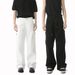 Men's Clothing High Street Cleanfit Splicing Zipper Design Hip Hop Casual Solid Color Jeans_viptrois.com