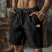 Men's Clothing Summer New Cotton And Linen Shorts Breathable Loose Beach Pants Shorts Men's Sports Casual Shorts_viptrois.com