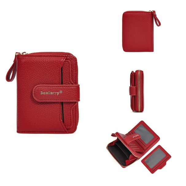 New Women's Wallet - Short Zip Coin Purse With Multi-Card Slots & Pebbled Leather_viptrois.com