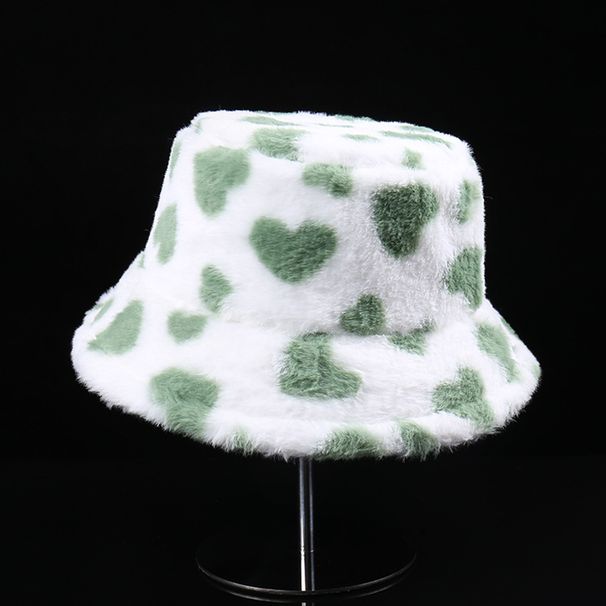 Korean style sweet love fisherman hat for women autumn and winter all match warm ear protection big head basin hat plush bucket hat_viptrois.com