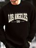 Men's Loose Casual Fashion Los Angeles Letter Pattern Printed Round Neck Long Sleeved Sportswear For Autumn And Winter_viptrois.com
