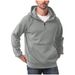 Men's Vintage Pullover Hoodie - Classic American Retro Zip-Up Fleece Sweatshirt With Drawstring Hood (8 Colors, S-XXXL)_viptrois.com