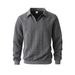 Cross-Border European Size Spring And Autumn Youth Stylish Jacquard Lapel Jacket Casual Long Sleeve Knitted Sweater_viptrois.com