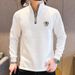 European Style Sweatshirt Trendy Ins Fashion Printed 2023 Autumn New Loose Handsome Half-Zip Pullover Men's Clothing_viptrois.com