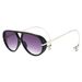 Aviator Sunglasses With Double Bridge - Oversized Metal Frame & UV400 Protection | Retro Orange Lens For Men & Women_viptrois.com