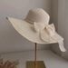 Women's Straw Hat Super Large Brim Straw Hat For Women Summer Sun Protection Wide Brim Hat Seaside Bow Beach Hat Sun Hat_viptrois.com