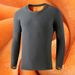 Men's Clothing Fleece Lined Thermal Underwear Thermal Underwear Long Sleeve T-Shirt Winter Fleece Lined Warm Base Layer Slim Fit Round Neck Top_viptrois.com