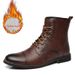 Handcrafted Genuine Leather Men's Boots - Comfortable Winter Casual Shoes With Rubber Sole, Breathable & Durable (Black, Brown, Tan Sizes 38-48)_viptrois.com