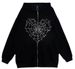 Colorful Spider Web Street Hip Hop Gothic Y2K Black Zipper Hoodie Harajuku Jacket Sweatshirt For Women_viptrois.com