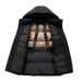 Men’s Short Puffer Jacket – 95% White Goose Down Fill, 650FP, Waterproof & Windproof For Extreme Cold (M-4XL, Hooded, Black)_viptrois.com