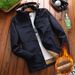 Men's Fleece-Lined Hooded Jacket With Stand Collar – Winter-Ready Water-Resistant Outerwear For Hiking & Urban Exploration_viptrois.com