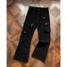 Men's Clothing High Street Niche Design Slim Fit Cargo Jeans – High Street Flared Trousers, Vintage Black Denim Pants With Distressed Detailing_viptrois.com