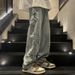 Men's Clothing Men's High-End Straight Leg Jeans Trendy Wide Leg Pants Loose Fit High Street Style Spring Autumn Fashion_viptrois.com