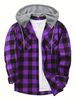 Men's New York Fashion Trend Hooded Plaid Sweatshirt Flannel Hoodie_viptrois.com
