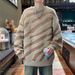 Zebra Patterned Thick Deer Plush Sweater With Contrasting Jacquard Collar Pullover Knit Sweater_viptrois.com