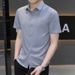 CT High-End Ice Silk Cool Short Sleeve Slim Fit Casual Business Non-Iron Professional White Summer Men's Shirt_viptrois.com