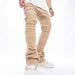 Man's clothing Men's jeans baggy wide-leg pants casual ripped seam mop pants sleek hip hop style_viptrois.com
