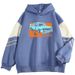 American Style Color Block For Men, Loose Fit, Niche Letter Print Pullover, Cool Outerwear Sweatshirt_viptrois.com