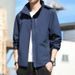 Unisex Water-Resistant Windbreaker Jacket - Lightweight Hooded Raincoat For Hiking & Urban Wear, Oversized Fit, Quick-Dry Polyester (Men/Women)_viptrois.com