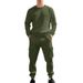 Men’s Loose-Fit Jacquard Sweatshirt Set – Casual Workwear & Commuter Outfit For Autumn/Winter (Black/White/Army Green, M-XXXL)_viptrois.com