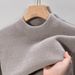 2024 Winter New Middle Aged Men's Sweater With Thick Velvet, Simple Knitted Sweater, Fashionable And Versatile Set,_viptrois.com