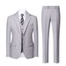 Men's Clothing Slim Suit Blue Gray Casual Studio Photo Three Piece Suit_viptrois.com