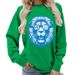 Lion Head Print Pullover Sweatshirt – Women’s Casual & Stylish Streetwear | Loose Fit_viptrois.com
