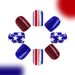 Short bright red and blue color matching color stripe independent day wear nail art American five-pointed star foreign trade nail art 24 pieces_viptrois.com