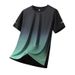 Men's Clothing Ice Silk Quick Drying Sports Round Neck Short Sleeved Large Size Gradient Camouflage Print Short Sleeved_viptrois.com