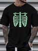 Glow In The Dark Halloween Skeleton Rib Cage T Shirt Versatile Unisex Streetwear Stylish Fashion Comfortable Breathable Stretched Casual Homme_viptrois.com