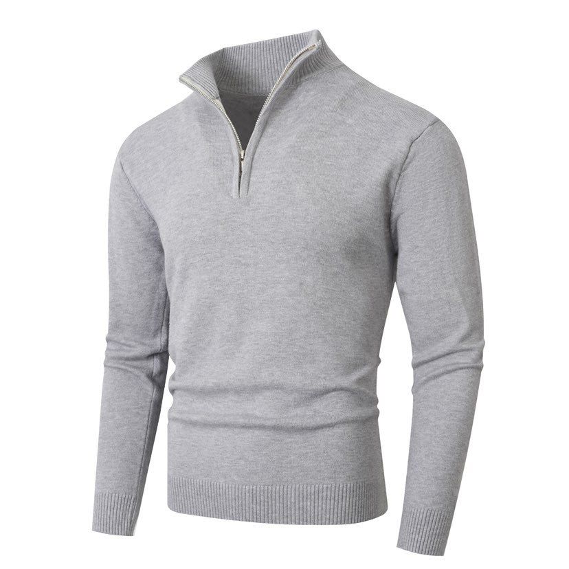 Men's Winter Fleece-Lined Zip-Up Turtleneck Sweater – Big & Tall Warm Knit Pullover, Long Sleeve Casual Comfort_viptrois.com