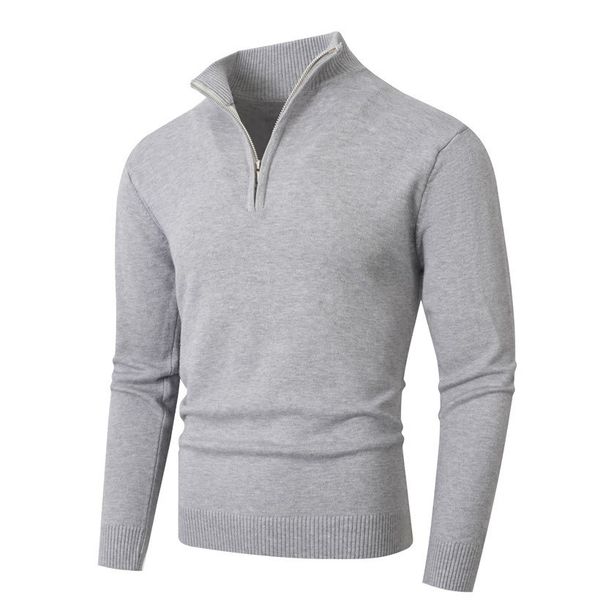Men's Winter Fleece-Lined Zip-Up Turtleneck Sweater – Big & Tall Warm Knit Pullover, Long Sleeve Casual Comfort_viptrois.com