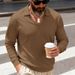 "Men's Classic Waffle Knit Shirt – Breathable & Soft Long-Sleeve Casual Top (S-XXXL, 8 Colors)"_viptrois.com
