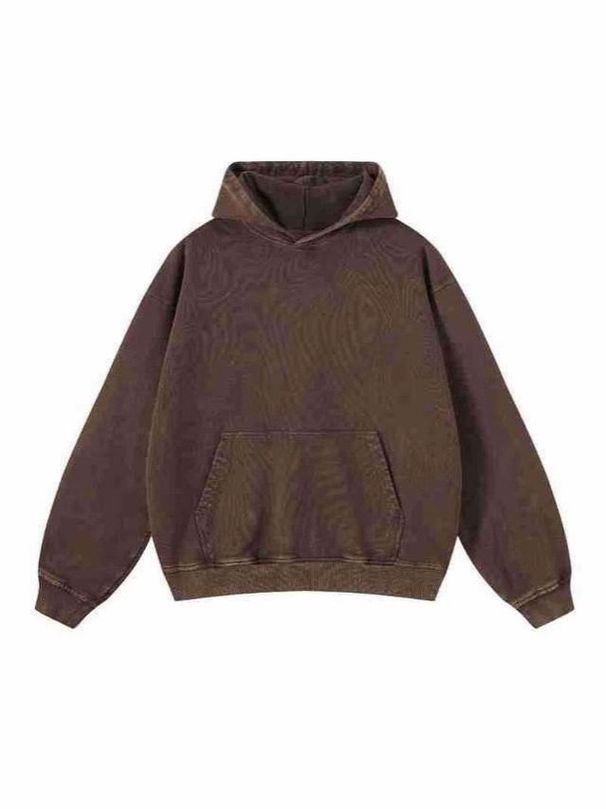 420g Pure Cotton Vintage Hooded Sweatshirt Drop Shoulder Retro Oversize Trendy Brand All-Cotton Washed Hoodie_viptrois.com