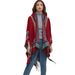 Unisex Shawl Spring and Autumn winter cloak Ethnic style Love red fringe hooded cloak_viptrois.com